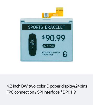 Display E Ink da 4,2 pollici in bianco e nero con interfaccia SPI per Smart ESL e Smart Card